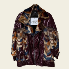 Load image into Gallery viewer, Who doesn’t like burgundy fur jacket
