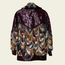 Load image into Gallery viewer, Who doesn’t like burgundy fur jacket
