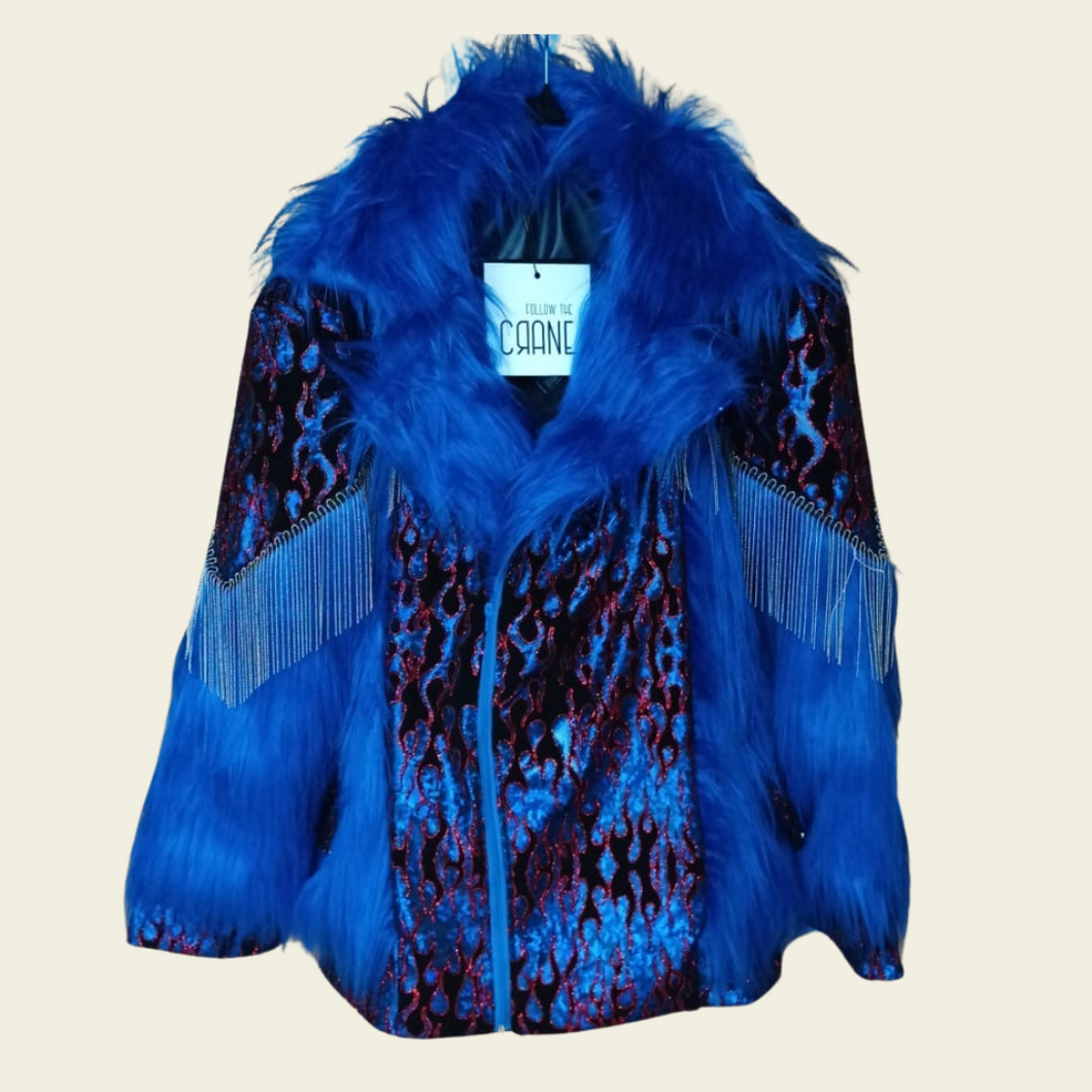 Moonlit flame fur jacket