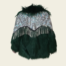 Load image into Gallery viewer, Sapphire moss mini fur jacket
