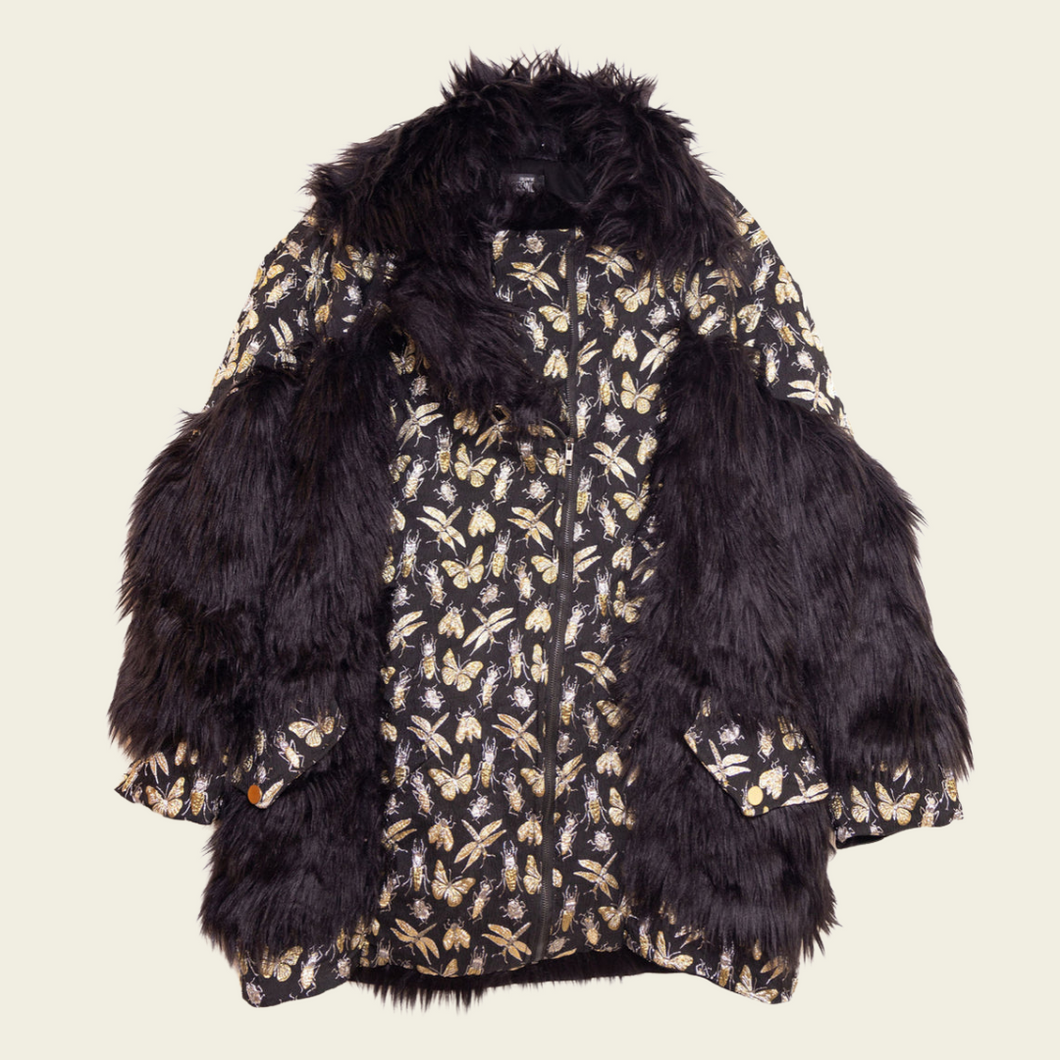 Insects all around fur jacket
