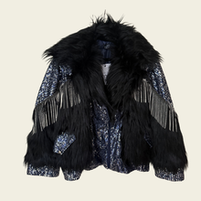 Load image into Gallery viewer, Dark current mini fur jacket
