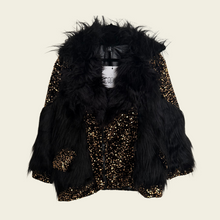 Load image into Gallery viewer, Golden noir fur jacket
