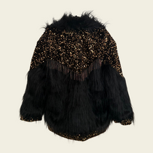 Load image into Gallery viewer, Golden noir fur jacket
