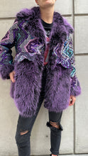 Load image into Gallery viewer, Electric purple fur jacket
